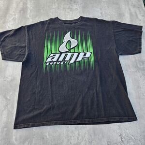Amp Energy Racing T-Shirt Black Size XL Y2K
